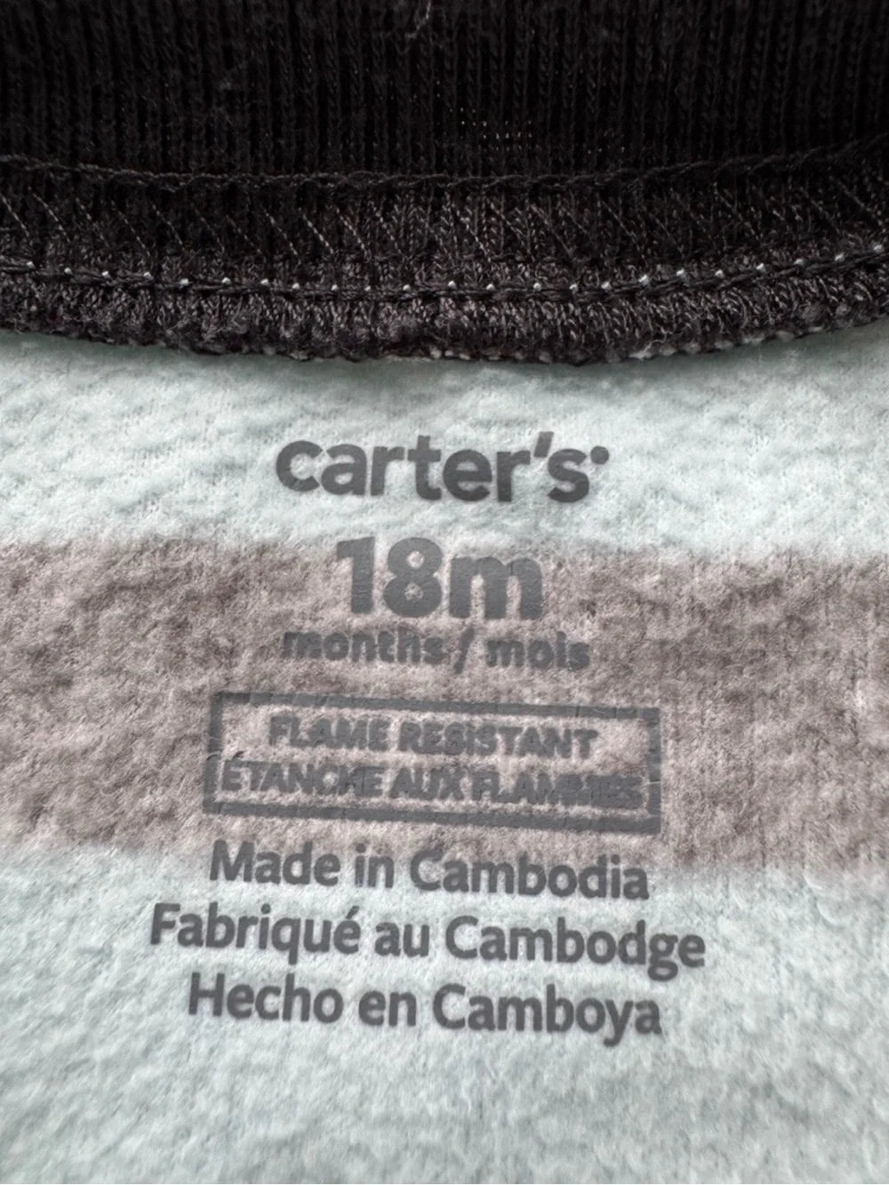Carter’s 18M Yeti Striped Fleece Footed Pajamas